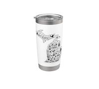 Michigan Camping Adventure UP & Lower Peninsula Outdoor Vaso térmico de acero inoxidable de doble pared
