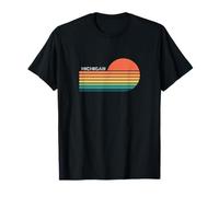 Michigan Retro Sunset Camiseta