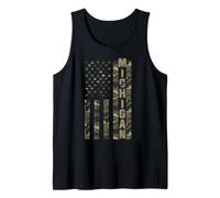 Michigan United States Distressed Camo w US Flag Camiseta sin Mangas