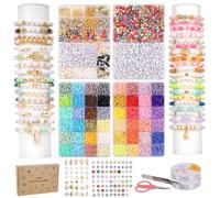 MICHIHOMIE 12000Pcs Arcilla Cuentas Amistad Pulsera Que Hace El Kit, Joyería Que Hace El Kit Con Cuentas De Letra, Encantos, Arcilla Grano Set Regalo Para Niñas, Niños, Adultos