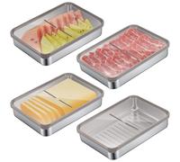 MICHIHOMIE 4 Piezas Porta Embutidos Nevera, Tupper para Embutidos y Fiambres, Recipientes Reutilizables de 800 ml, Adecuado para Almacenar Cárnicos, Porta Quesos