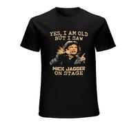 Mick Jagger - Camiseta de manga corta para hombre, diseño de música country y rock, color negro, Negro, L