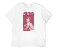 Mick Jagger Maroon Image Men's T-Shirt Unisex White Cotton Print tee Shirts XL