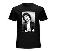 Mick Jagger Men's T-Shirt Unisex Black Cotton Print tee Shirts XXL
