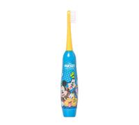 Disney Mickey Mouse - Cepillo de dientes a pilas con tapa de protección, sistema de cabeza vibratoria suave y mango cómodo para niños de más de 4 años, incluye 1 batería AA