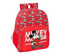 MICKEY & FRIENDS RACING - Mochila Escolar Niño, Mochila Infantil, Adaptable a Carro, Ideal para Niños en Edad Escolar, Cómoda y Versátil, Calidad y Resistencia, 32x12x38 cm
