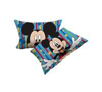 Mickey - Juego de 2 Fundas de Almohada de algodón, par de Fundas de Almohada para Cama, 100% algodón, 50 x 80 cm, Cierre de sobre