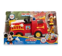 Mickey & Minnie-Coche de Bomberos,set de juguete con vehículo y 2 figuras articuladas,camión de bomberos con escalera extensible,sonidos y luces,y los personajes Mickey Mouse y Pluto,Famosa (MCC00000)