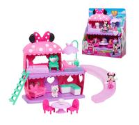 Mickey & Minnie Famosa, Casa de Minnie, Dos Plantas e Incluye una Figura y Muebles para Decorar, 2 Lados para Jugar y 1 tobogán, Juguete para niños y niñas Desde 3 años, (MCN22000)