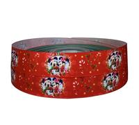 Mickey & Minnie Mouse Navidad 2 m x 22 mm de ancho para pastel de Navidad, cinta de regalo, cinta de decoración e ideas de decoración para arcos presentes o bolsas de embalaje, caja de globos con secuencias de tarjetas, arte y manualidades