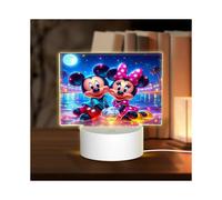 Mickey Mouse Acrylic Night Lamp with Base, Plug-In LED Light for Kids, Birthday Holiday Gift, Compatible with Disney Fans