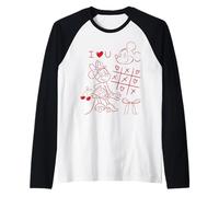 Mickey Mouse And Minnie I Love You Valentine Camiseta Manga Raglan