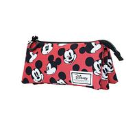 Disney Mickey Mouse Blinks-Estuche Portatodo Triple HS, Rojo, 23 x 11 cm