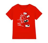 Mickey Mouse Camiseta Unisex con Formas geométricas para niños, Rosso, 7-8 años