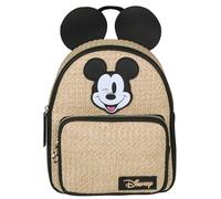 Mickey Mouse Disney Mochila urbana de mujer a cuadros, beige 25x8x21cm