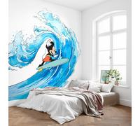 Mickey Mouse Dormitorio Infantil Pintado Disney 3x2.8m Foto Pared Mural Azul