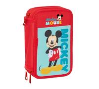 MICKEY MOUSE - Estuche Escolar con 37 Útiles Incluidos, Estuche Infantil, Estuche Niño, Ideal para Niños de 5 a 14 Años, Cómodo y Versátil, Calidad y Resistencia, 12.5x5.5x19.5 cm