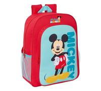 MICKEY MOUSE - Mochila Escolar Niño, Mochila Niño, Mochila Infantil, Adaptable a Carro, Ideal para Niños en Edad Escolar, Cómoda y Versátil, Calidad y Resistencia, 33x14x42 cm