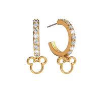 Mickey Mouse - Pendientes de aro chapados en oro amarillo en forma de J para mujer, regalo de joyería, día de la madre, cumpleaños de San Valentín