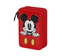 Disney Estuche Plumier Mickey Mouse Red Completo Triple Rojo 14 x 21 cm