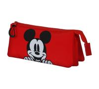 Mickey Mouse Red-Estuche Portatodo Triple, Rojo, 23 x 11 cm
