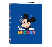 MICKEY MOUSE TODAY - Carpeta con Folios 4 Anillas, Ideal para Niños de Diferentes Edades, Cómoda y Versátil, Calidad y Resistencia, 26.5x33 cm
