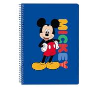 Cuaderno Espiral MICKEY MOUSE Today, 4º 80H Tapa Dura Cuadros 4mm.
