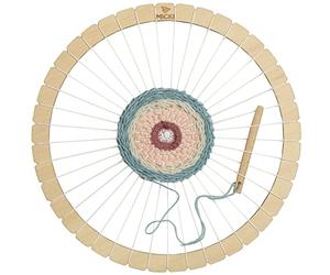 Micki Kit de telar de madera con marco redondo de 30 cm + hilo de tejer, artes y manualidades para niños, regalos para niñas y niños, a partir de 3 años