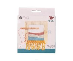 Micki Telar cuadrado - Kit de tejido de juguetes de madera + hilo de tejer - Artes y manualidades para niños - Suministros de arte - A partir de 3 años