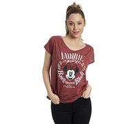 Micky & Minnie Minni Maus - Bows Mujer Camiseta Rojo Jaspeado S 60% algodón, 40% Viscosa Ancho