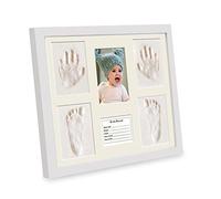 MICKYU Kit de huellas y manos de bebé, marco de fotos de recuerdo de bebé, regalos personalizados para nueva mamá, artículos esenciales para recién nacidos, regalos de baby shower