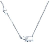 MicLee Collar Mujer Niña en Plata 925, Mini Collar con Colgante de Elefante Lindo, Adornado con Circonita Cúbica Brillante, Regalo de Cumpleaños, San Valentín y Navidad