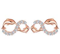 MicLee-Pendientes elegantes para mujer, Pendientes de plata 925, Pendientes de delfín bonito, Circonita cúbica con incrustaciones