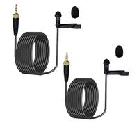 MICMXMO 2 Pack de 2 micrófonos Lavalier Lapel compatibles con Sennheiser EW100 EW300 EW500 SK100, 3,5 mm TRS Omnidireccional Condensador Micrófono Lav para Vlog, Streaming, 1.5 M