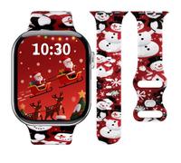 Micnkifo Correa Deportiva Compatible con Apple Watch 44mm 45mm 46mm 49mm Mujer Hombr, Leopardo Navidad impresos Silicona Suave Correas para iWatch Series 11 10 9 8 7 6 5 4 SE Ultra Muñeco de Nieve 2