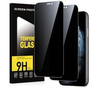 Micnkifo Protector Pantalla Privacidad para iPhone 11 Pro/iPhone X/iPhone XS 2 Pieza,Anti Espía Cristal Templado,Anti-Espía Vidrio Película,9H Dureza,Anti-Arañazo,Sin Burbujas,Privacy Screen Protector