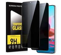 Micnkifo Protector Pantalla Privacidad para Xiaomi Redmi Note 10/10S 4G 2 Piezas,Anti Espía Cristal Templado,Anti-Espía Vidrio Película,9H Dureza,Anti-Arañazo,Sin Burbujas,Privacy Screen Protector