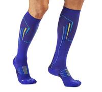 MICO CALCETINES DE CARRERAS LARGO en Tejido de Nylon + fibra LYCRA, OXI-JET COMPRESSION (+oxìgeno+recuperacion+energìa) 100% Made in Italy, para Mujeres Deportes, en Color Azul