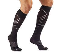 MICO CALCETINES DE CARRERAS LARGO en Tejido de Nylon + fibra LYCRA, OXI-JET COMPRESSION (+oxìgeno+recuperacion+energìa) 100% Made in Italy, para Hombres y para Mujeres Deportes, en Color Negro Gris