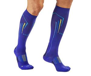MICO CALCETINES DE CARRERAS LARGO en Tejido de Nylon + fibra LYCRA, OXI-JET COMPRESSION (+oxìgeno+recuperacion+energìa) 100% Made in Italy, para Mujeres Deportes, en Color Azul