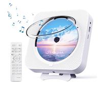 MICOCIOUS Reproductor de CD portátil con Control Remoto, Reproductor de CD Bluetooth montado en la Pared con Pantalla LCD de Cubierta Antipolvo, Altavoces duales Integrados y Radio FM Boombox Home,