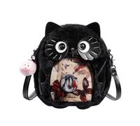 Micoklinlin Kawaii - Bolsa de peluche Ita con ventana transparente, gran capacidad, crossbody y hombro único, estilo anime japonés, para alfileres y coleccionables, Un búho individual (bolso bandolera