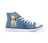 Micoklinlin Zapatillas de lona para mujer, hombre, novedades, cordones, zapatillas de deporte, tallas grandes, zapatos de lona para parejas, perro, 35 EU