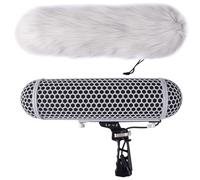 Micolive - Micrófono para parabrisas, diseño de jaula protectora y sistema de suspensión Rycote Shock Mount compatible con micrófonos Rode NTG1 NTG2 NTG3 NTG4 AT875R Line MKE 600 Series, etc