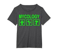 Micología de Hongos de forrajeo de Setas Camiseta, Mujer Tallas Grandes, Jaspeado Oscuro, 1XL Grande