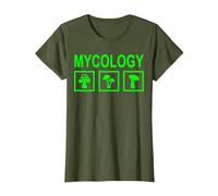 Micología de Hongos de forrajeo de Setas Camiseta, Mujer, Verde Oliva, XXL