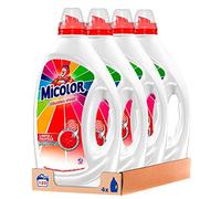 Micolor Gel Colores Vivos (pack de 4, total: 120 lavados), detergente líquido para lavadora con tecnología recupera colores, jabón para ropa de color