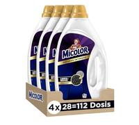 Micolor, Gel Oscuros Intensos, Jabón líquido para lavadora con tecnología de reparación de fibras, Jabón para ropa, 1,4 l (Paquete de 4)