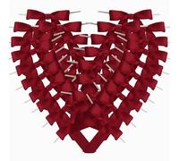 Micomon- 50 lazos de cinta de satén burdeos de 2,5 cm con lazos de lazo retorcido para envolver y embalar regalos de Navidad (burdeos)