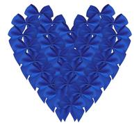 Micomon 50 mini lazos de 1.6 pulgadas para manualidades, lazos de cinta de satén azul, embalaje de regalo, apliques para costura, álbumes de recortes (azul)